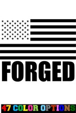 Vinyl Decal Truck Car Sticker Laptop - USA United States Flag American Forged
