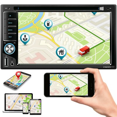 200W 6.2'' DVD CD Mirror Link Play Apple Carplay Android Auto Bluetooth GPS