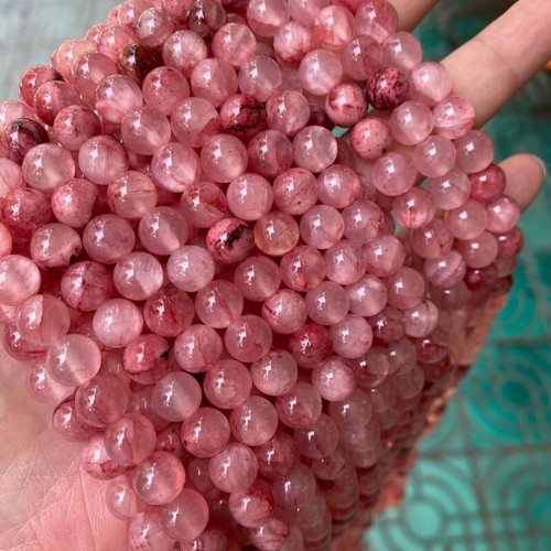 Cuentas sueltas redondas lisas de jade rojo sangre de 4-12 mm para hacer joyas hágalo usted mismo - Imagen 3 de 10