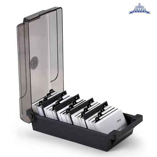 Business Card Holder Box Card File Card Organizer Storage Box 500 Cards Capacity - Picture 3 of 12