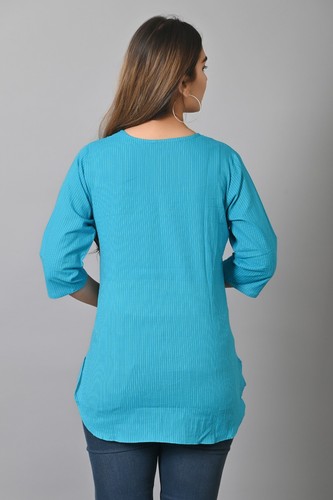 Indian Casual/Work wear/Formal/ Walk Wear Cotton Dobby Top/Tunic - Picture 56 of 76