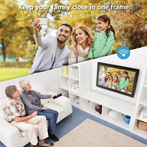 NEW Digital Picture Frame, 15.6 Inch Large Photo Frame WiFi 32GB fit TF Card - Picture 6 of 8