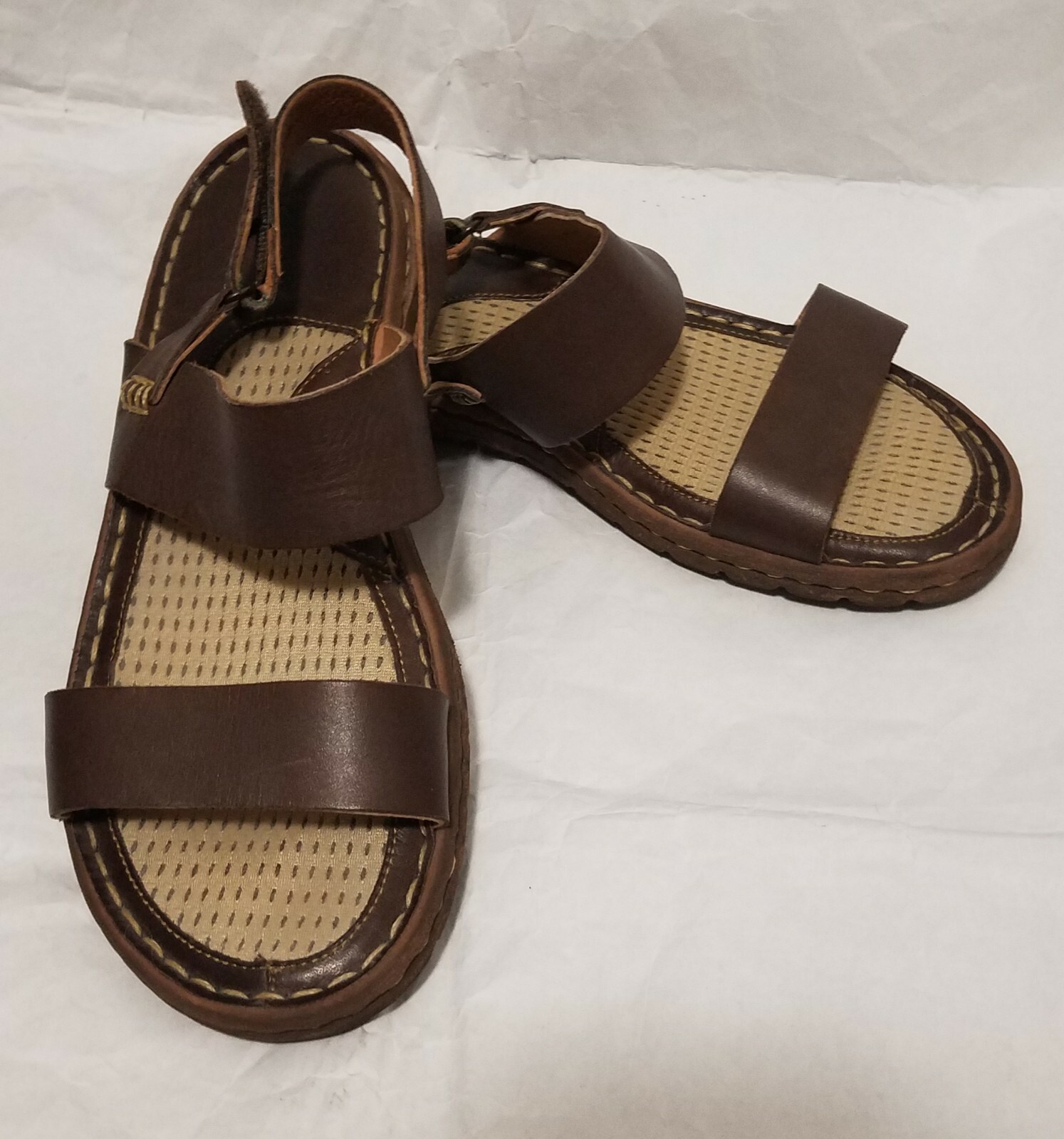 Born Womens brown Double Strap Sling back Sandals 7m | eBay