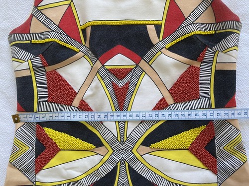 HUNT NO MORE Size 8 BEADED TRIBAL MINI WOMENS DRESS Red White Yellow Black - Picture 6 of 8