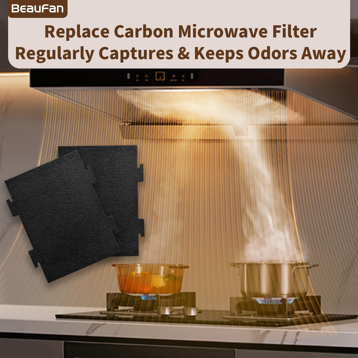Microwave Charcoal Filter Replacements (2-Pack) - Compatible With Whirlpool/KitchenAid Models, Replaces W11322423 & W11284565 - View #4