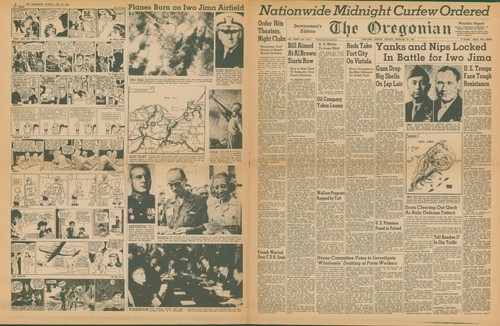 WWII Feb 18-20 1945 Soldaten Ausgabe Oregonian Lot mit Umschlag Portland OR Z - Bild 17 von 19