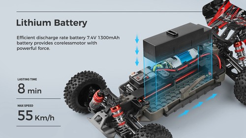 WLtoys 124010 RC Racing Car 55KM/H 2.4G Drift 1/12 4WD Off-Road RTR Buggy Truck - Picture 22 of 29