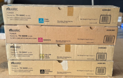 Genuine Muratec TS 3680 CMYK Toner Cartridge MFX-C3680N/C2880N/C2280N Same Day!!