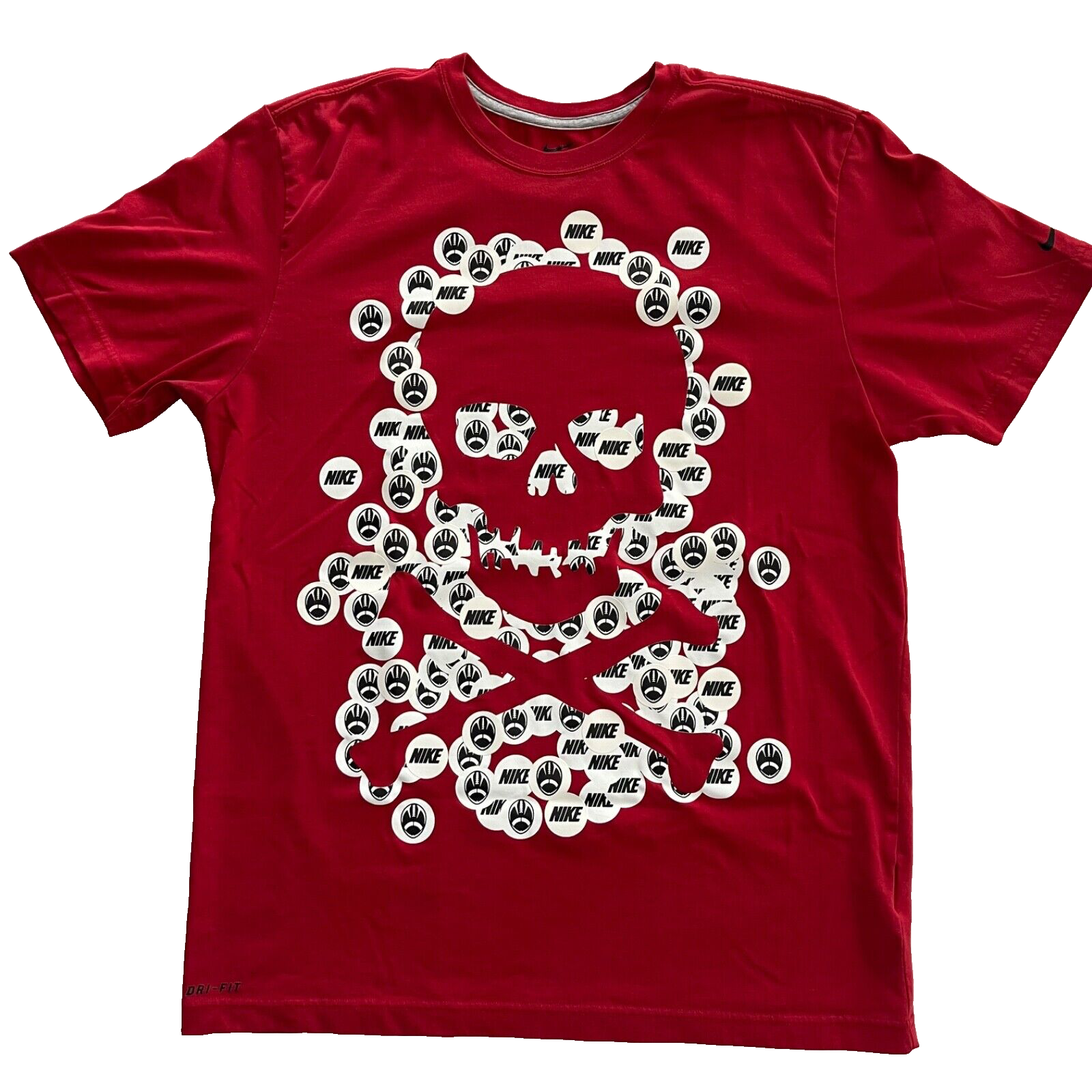 Nike Dri Fit Short Sleeve Shirt Skull and Crossbones Football Men's Large