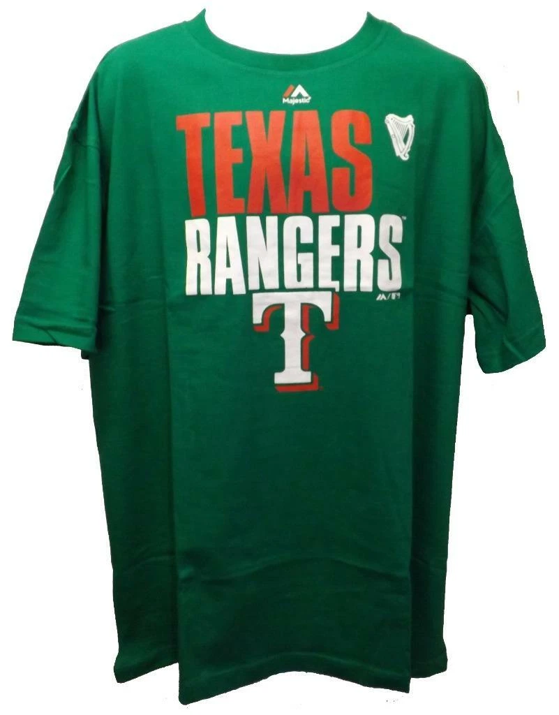 New Texas Rangers Mens Sizes 2XL-3XL-4XL-Tall Green Majestic Shirt $35