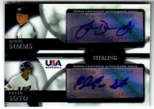 2010 Bowman Sterling USA Baseball Dual Autographs #BSDA10 John Simms/Elvin Soto