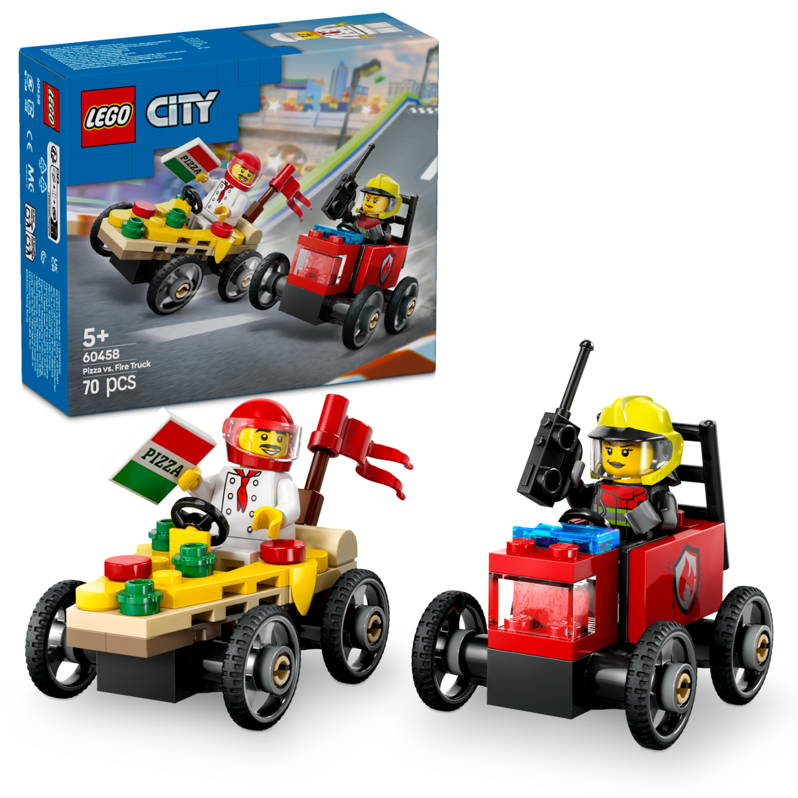 LEGO CITY: Pizzalieferwagen Vs. Löschauto (60458) Neu und OVP - Bild 7