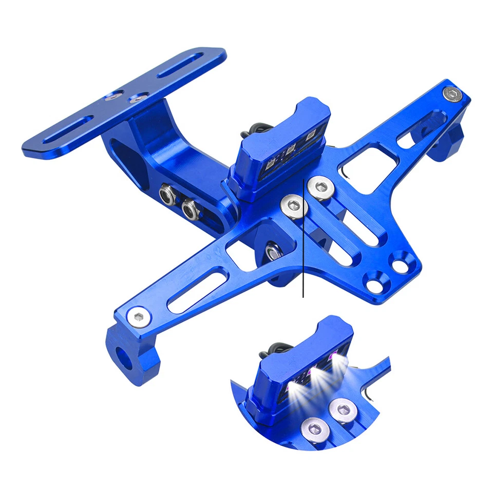 Soporte universal para placa de matrícula ordenado cola de motocicleta eliminador de guardabarros luz LED Foto 2 de 4