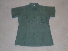 Vietnam Era USMC Sateen Utility Shirt, Two Pocket, 1