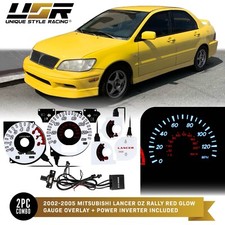 Evo Style Glow Gauge White Overlay For 02-05 Mitsubishi Lancer Oz Cluster