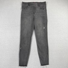 Spanx Jeans Womens Large Gray Distressed Ankle Skinny Moto Casual Everyday
