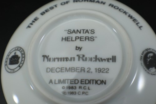 Norman Rockwell Collector Plate SANTAS HELPERS Miniature Porcelain 1983 Vintage - Picture 9 of 9