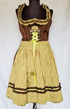 DRESS VINTAGE LANDHAUS TRACHTEN TYROL OKTOBERFEST DIRNDL SATIN WOMENS US 6 EU 34