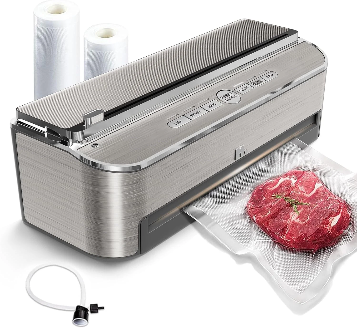 Automatic Vacuum Sealer with Cutter, Moist Mode & 2 Bag Rolls Included
Opens in a new window or tab