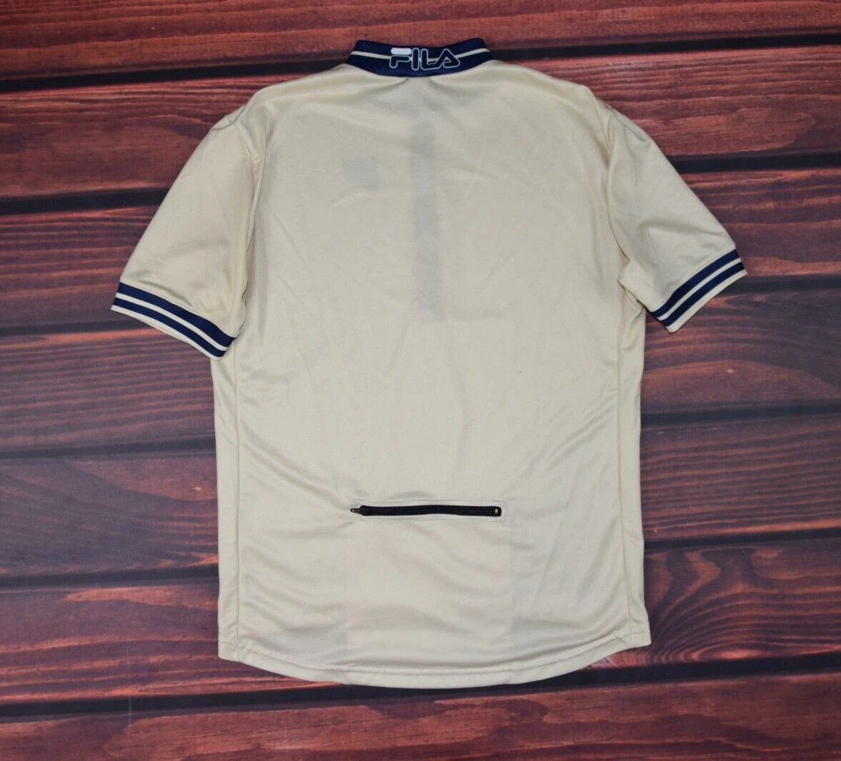 fila polo shirt half zip pullover jersey cream s.4 ivory cycling vintage