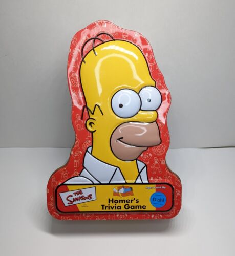 Juego de Trivia de Homero Los Simpson Pantalla Coleccionable Lata Completa con Póster - Imagen 1 de 7