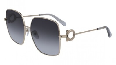 NEW Salvatore Ferragamo SF243SR Sunglasses 738 Light Gold 100% AUTHENTIC