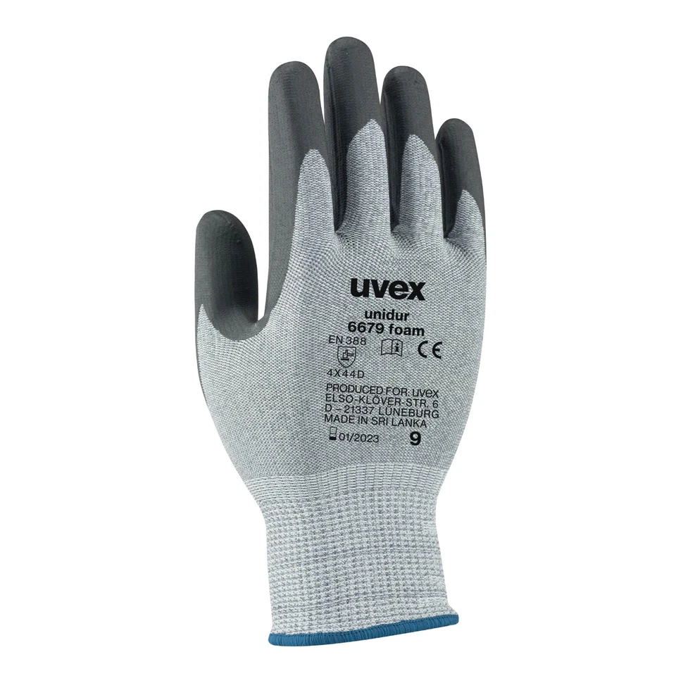 3 Pr Uvex Cut Protection Gloves CUT 5 Safety Gloves Blade, Metal, Glass Handling
