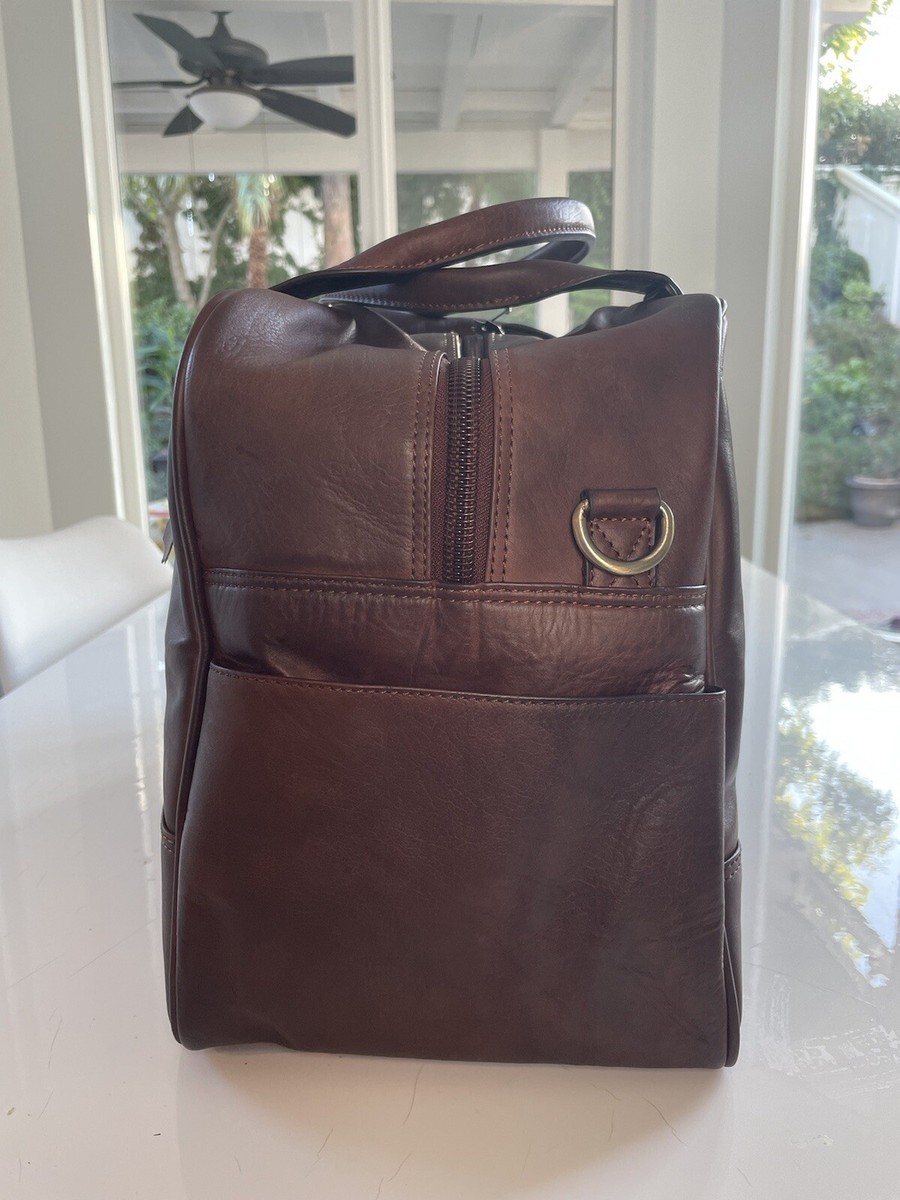 Ralph Lauren Chaps Carry On Brown Top Grain Saddle Leather Weekend