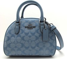 NEW Authentic COACH SYDNEY Denim Chambray Shoulder Crossbody Sig Cornflower Blue