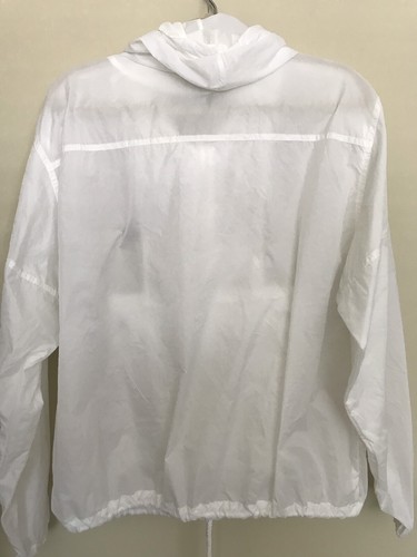 Vintage IZOD White Hooded Tan 1/2 Zip Pullover Windbreaker Jacket sz M - Picture 6 of 7