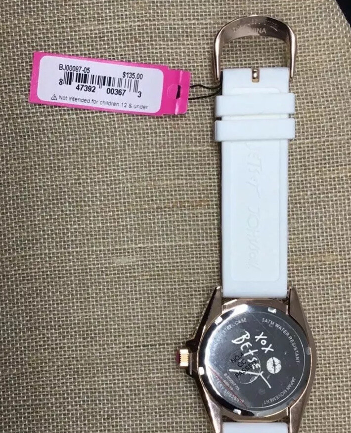 Genuine Betsy Johnson Steel White & Pink Heart Design Wrist  display picture 1