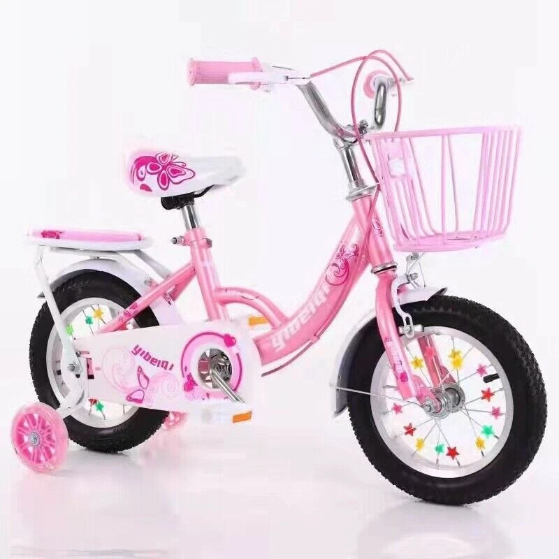 12 14 16inch Kids Bike Children Girls Pink Bicycle Cycling Removable Stabilisers