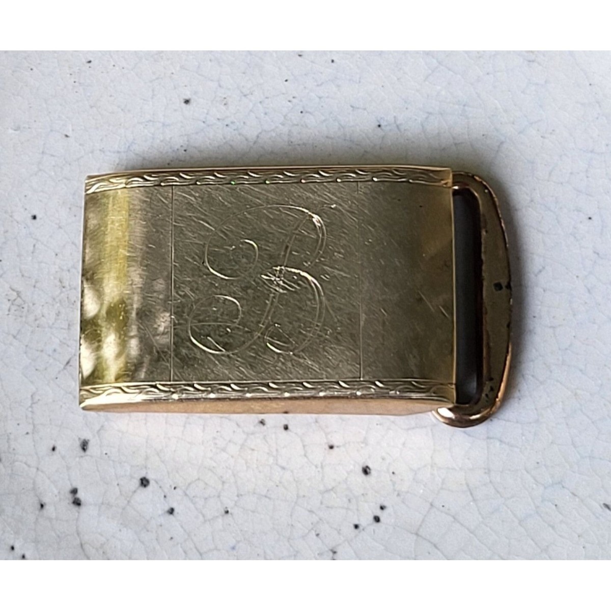hickok製　vintage initial buckle VINTAGE HICKOK Gold Filled BELT BUCKLE SCRIPT B MONOGRAM