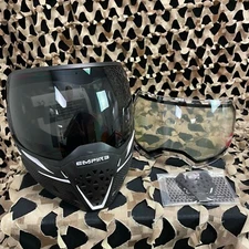 NEW Empire EVS Paintball Mask - Black/White w/ Ninja & Clear Lenses (21722)