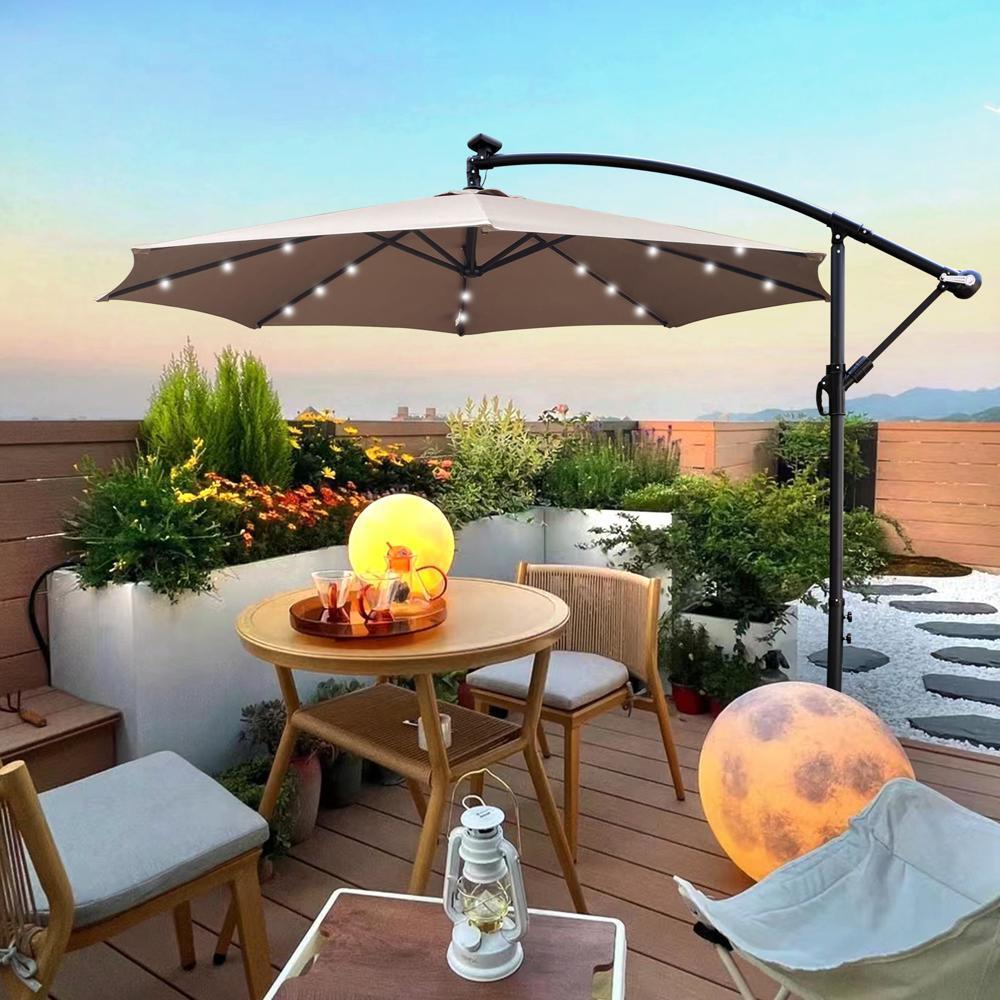 10 ft Outdoor Solar Powered LED Patio Umbrella 10 ft Outdoor Solar Powered LED Patio Umbrella