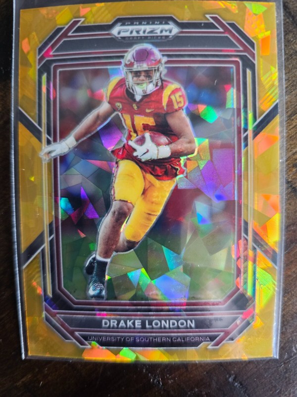 2023 Panini Prizm Draft Picks Drake London Gold Ice #34