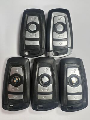 5 X ORIGINAL BMW 4 TASTEN FERNBEDIENUNG SMART SCHLÜSSELANHÄNGER GETESTET RESTPOSTEN 868MHZ 9259721-02!