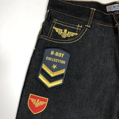 VTG Hip Hop B-Boy Denim Jeans Pants MJ Collection Boys Size 14 Embroidered