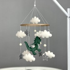 Baby crib mobile dragon Fantasy baby nursery Felt hanging mobile New baby gift