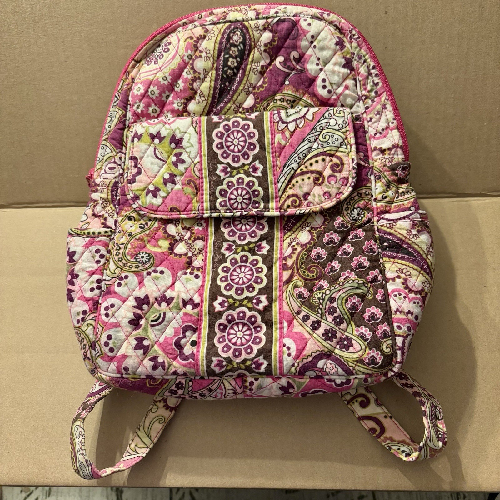 Vera Bradley Kids Pink Paisley Quilted Backpack Girls Back t
