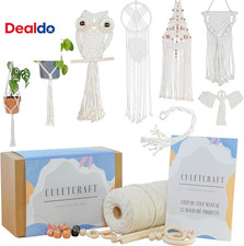 Macrame Kit for Beginners 153Pc, 15 Projects Book, 164Yd Cotton Macrame Cord, Wo