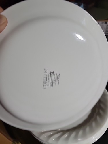 corelle enhancements white swirl Lunch Plates Lot Of 7 - Bild 2 von 2