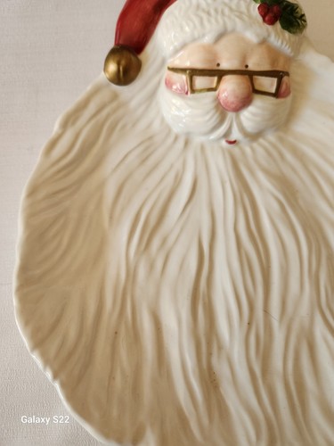 Vintage 1995 Omnibus By Fitz And Floyd Santa Christmas Cookie Appetizer Plate - Picture 3 of 13