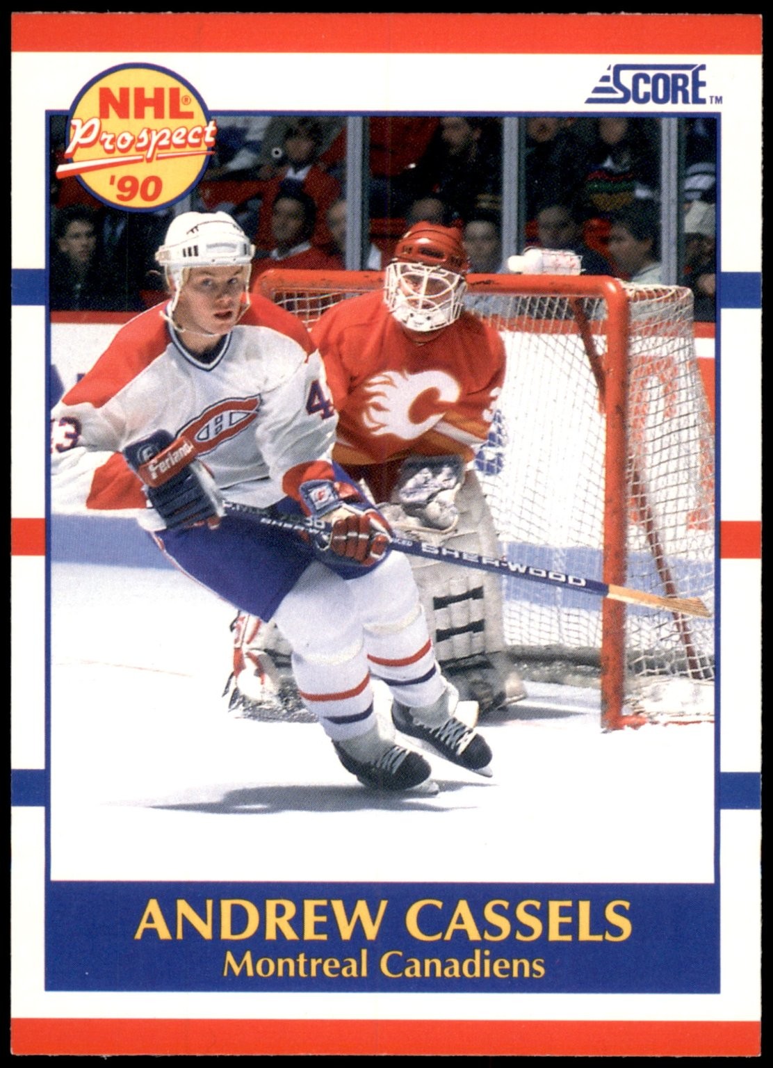 Andrew Cassels Montreal Canadiens 1990 Score NHL Prospect RC #422 Rookie