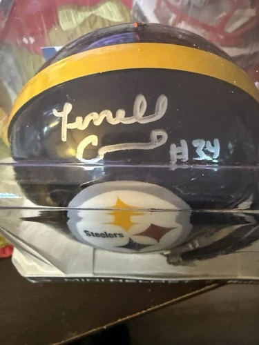 PITTSBURGH STEELERS RIDELL MINI HELMET TERREL EDMONDS HAND SIGNED W/BECKETT/COA