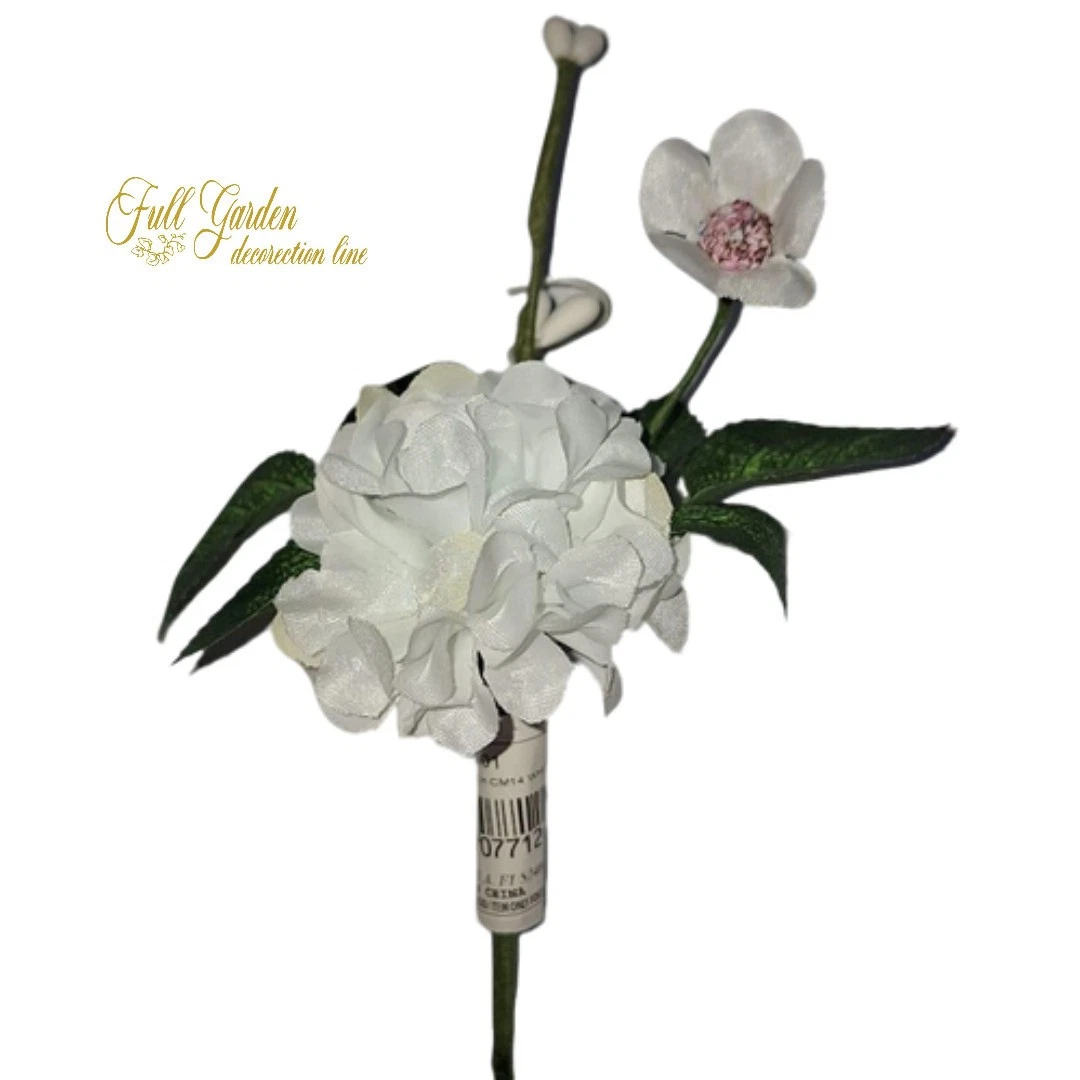 SEEK RARE 2 ortensie artificiali da 53,3 cm, colore bianco, in
