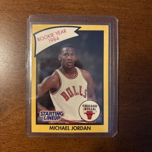 michael jordan 1990 starting lineup rookie year 1984 yellow card bulls #NNO