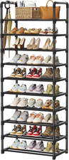 Metal Shoe Rack, 10 Tier Shoe Storage Organizer Fit 30-35 Pairs Shoes,Metal Tall