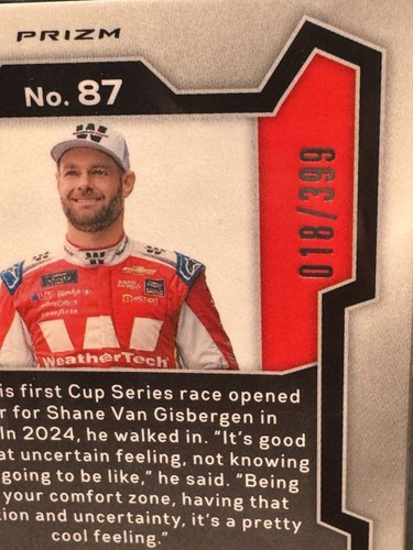 2024 Panini Prizm Racing Shane Van Gisbergen #87 Pulsar 18/399 Rookie - Bild 3 von 3