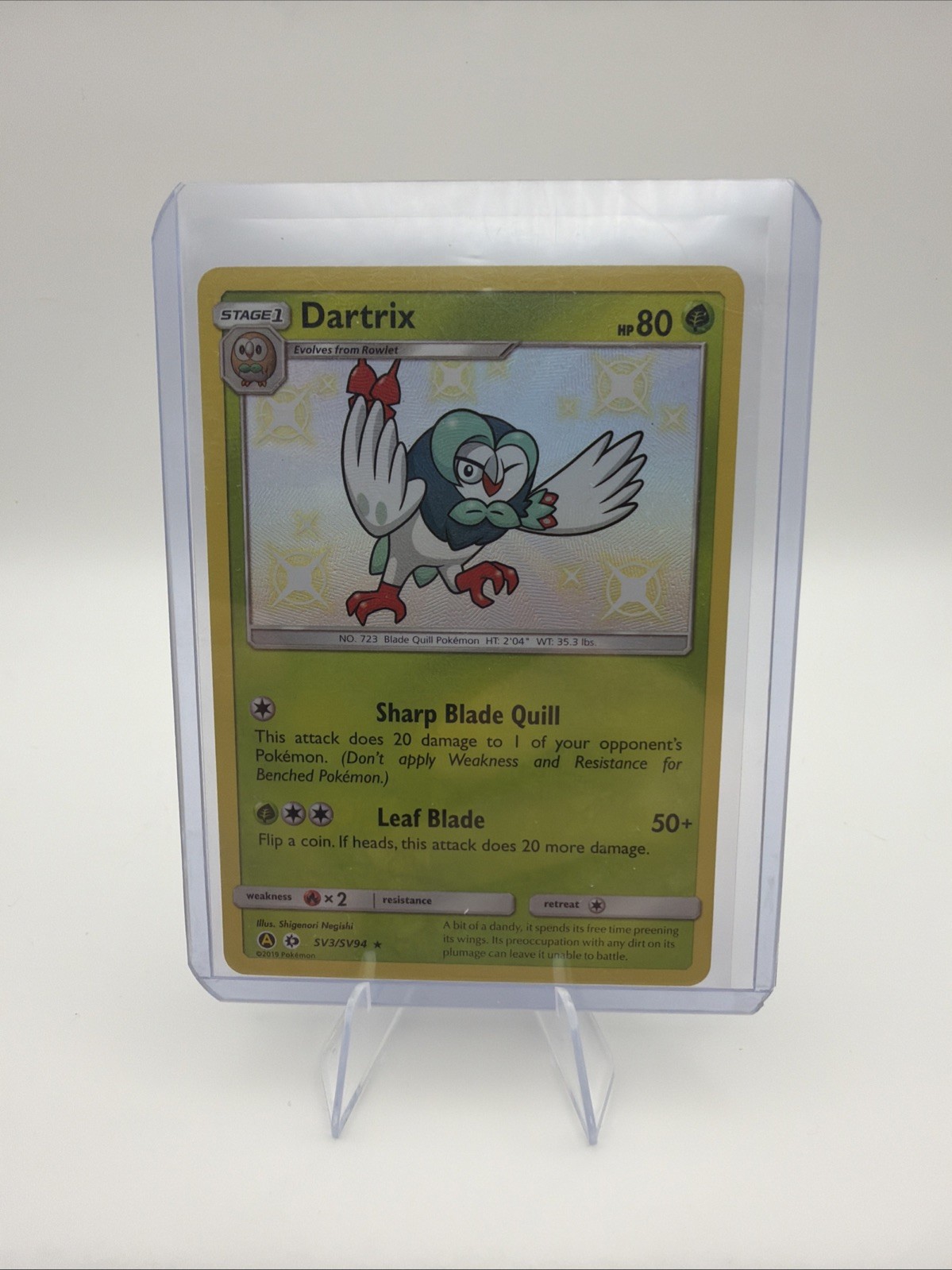 Dartrix - SV002/SV122 Shining Fates SHINY Holo Rare Pokemon - NM/MINT